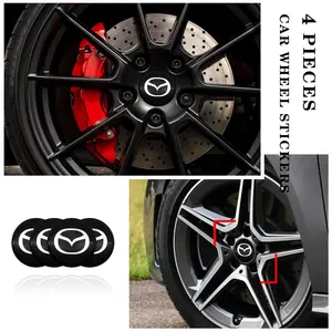 Mazda Wheel Center Sticker Emblem Decal with Car Logo Decoration, Fits Axela/atrai/cx-5/cx-30/cx-8 Upgrade Accessories