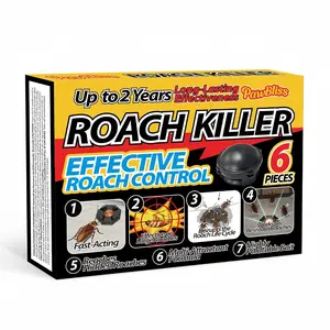 Roach Killer Indoor Infestation Bait Stations – Large Roach Control, Nest Targeting Formula, Child-Resistant Design, No-Mess Easy Use, 6 Pack