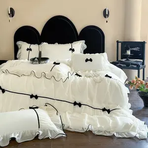 3pcs Lace, Includes 1 Lace Duvet Cover and 2 Pillowcases, Zipper Design, Soft Fabric, Suitable for All Seasons, Soft Bedding Sets