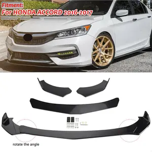 For Honda Accord 2016 2017 2018 Front Bumper Lip Spoiler Splitter Glossy Black