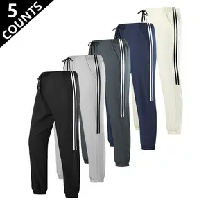 Summer side-striped ice silk jogger sweatpants—simple, versatile joggers with an adjustable drawstring and high-stretch elastic waistband; suitable for daily commuting, outdoor activities, gym training, running, and home leisure.