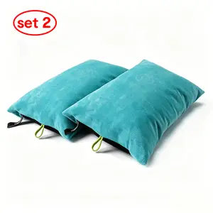 ZOOOBELIVES 2-Pack Down-Filled Camping Pillows, Washable Soft Cover, Ultralight Compressible Small Cushion for Neck Lumbar Support, Hiking Backpacking Travel - AlpliveS2046