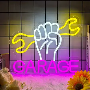 Garage Neon Signs for Wall Decor, LED Garage Neon Signs Wall Art Gifts for Dad, USB Powered Neon Light for Man Cave Auto Repair Shop Workshop Party Birthday Gift