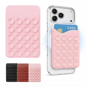 GripiWally Pro - Magnetic Suction Phone Mount & Wallet  | 2-in-1 Phone Grip & Card Holder | MagSafe Phone Holder, Silicone Suction Cup Phone Wallet