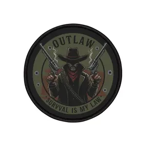 Vintage Outlaw Iron-On Patches, Western Decor, Cowboy Accessories, Denim Jacket Embellishment, Gift for Adventurers