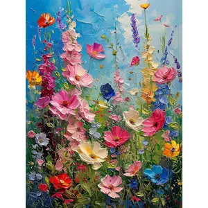 Wild Flowers Paint by Numbers Kits for Adults DIY Oil Painting Canvas Kits for Gifts Home Decor 16x20in