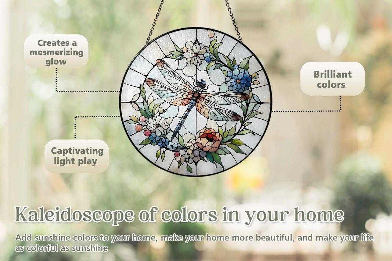 Hummingbird Sun Catcher Stained Glass: Hummingbird Decor Bird Suncatcher, Handmade Window Hanging for Garden Home