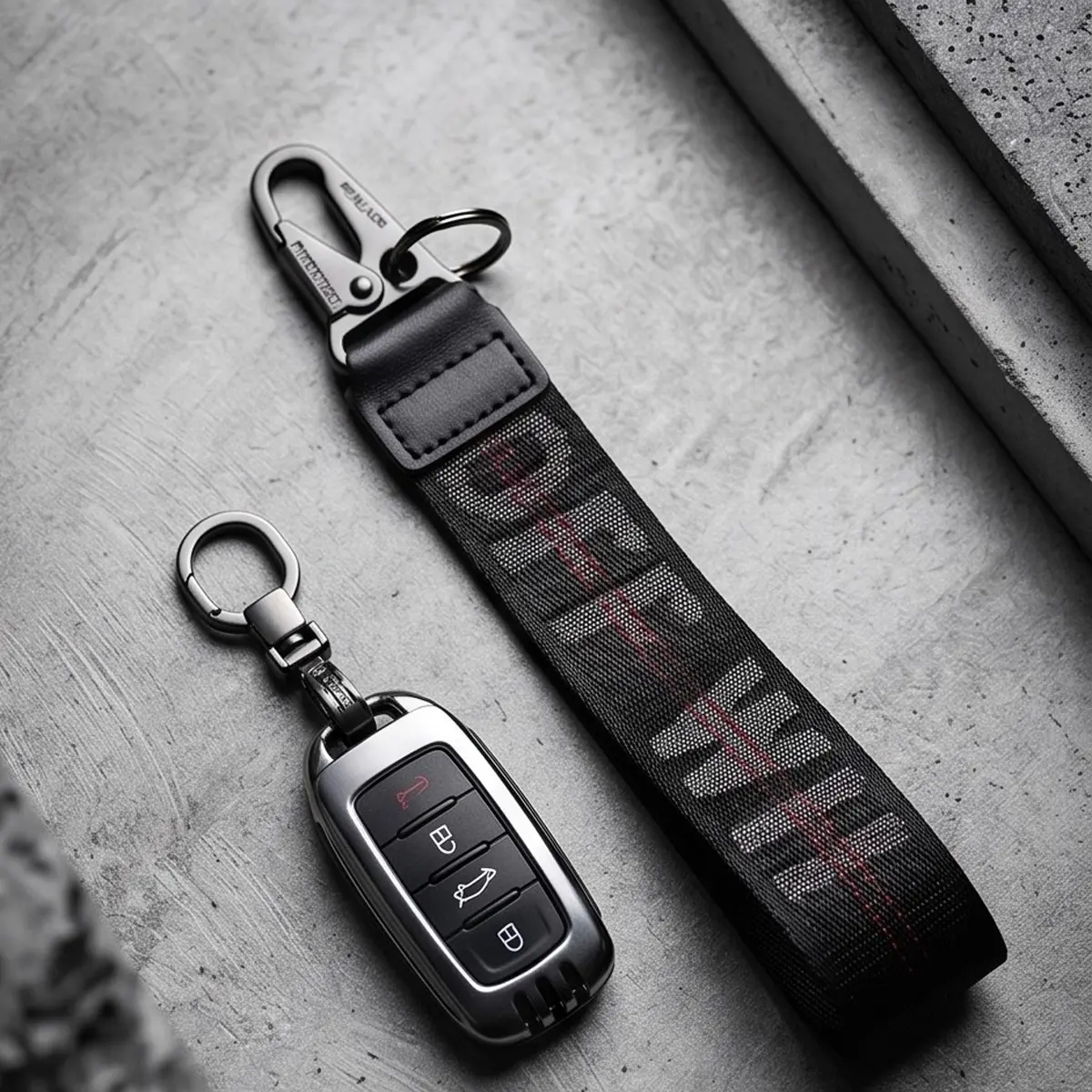 Embroidered Canvas Keychain Wristlet, Stylish and Portable Fabric Lanyard for Car Keys, Bags, and Wallets Decoration, Portable Keychain