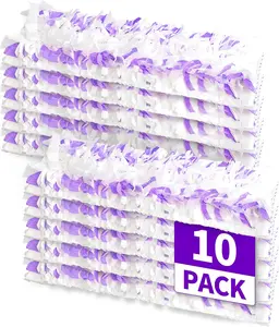 （Without Handle）Disposable Power Mop Pads Refills for Swiffer PowerMop，Multi-Surface Mopping Pad Refills for Floor Cleaning (White & Purple, 10 Pack)