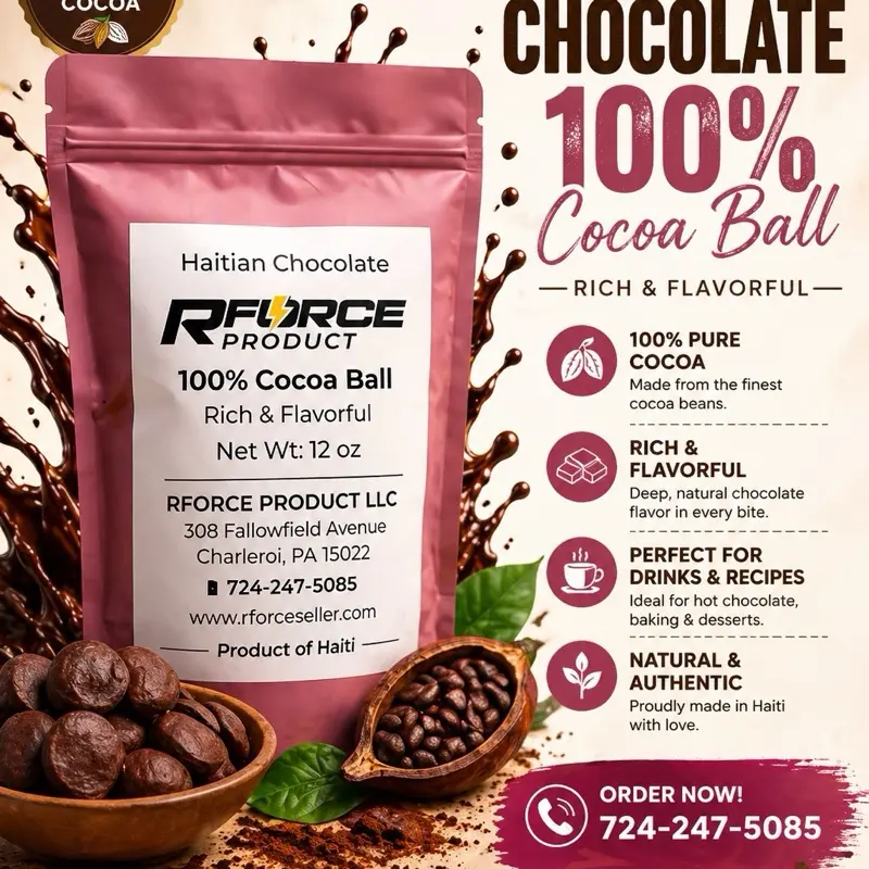 RFORCE Haitian Chocolate – 100% Cocoa Ball