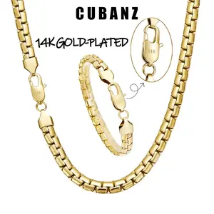 New Upgrade: 14K Gold Flat Pearl Chain Necklace and Bracelet Set | 7 mm smooth round bead design | high-gloss polished finish | tarnish-resistant and fade-resistant | minimalist luxury stainless steel jewelry, tarnish-resistant