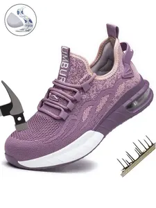 Steel Toe Shoes for Women Protective Work Shoes Work Sneakers Indestructible Comfortable Safety Anti-smash Anti-Punctur Shoes Safety Footwear Lightweight Breathable Construction Sneakers Steel Toe Trainers