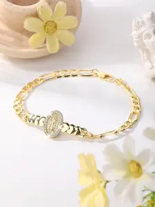 Fashion Luxury Virgin Mary Pendant Bracelet, Simple Copper Plated 14k Gold Punk Religious Guadalupe Jewelry Gift for Girlfriend Family