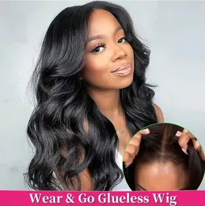 Ready To Wear And Go Glueless 13x6 Hd Body Wave Lace Front Wigs Human Hair 200 Density Body Wave Lace Frontal Human Hair Wigs For Women Glueless Pre Plucked Black Wig On Sale