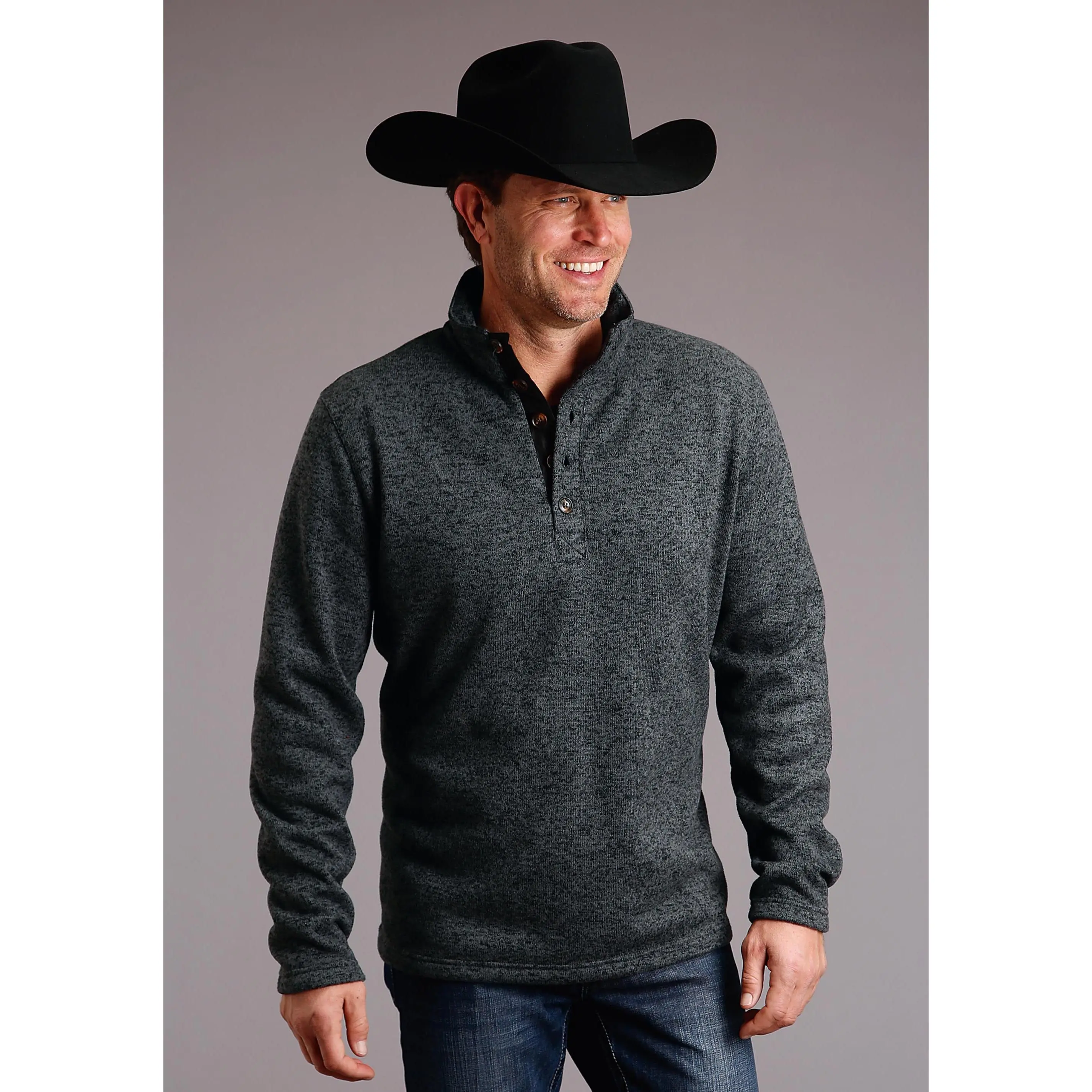 Men's Stetson Grey Western Sweater