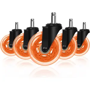 3" Office Chair Caster,  Heavy Duty  Desk Chair Casters Replacement Set of 5 Heavy Duty Protection for  Floors, Universal Stem 11mm (7/16"x7/8")