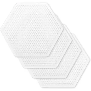 4PCS 5mm Fuse Beads Boards, Large Clear Pegboards Kits, Hexagonal Clear Plastic Pegboards for Kids Craft Beads