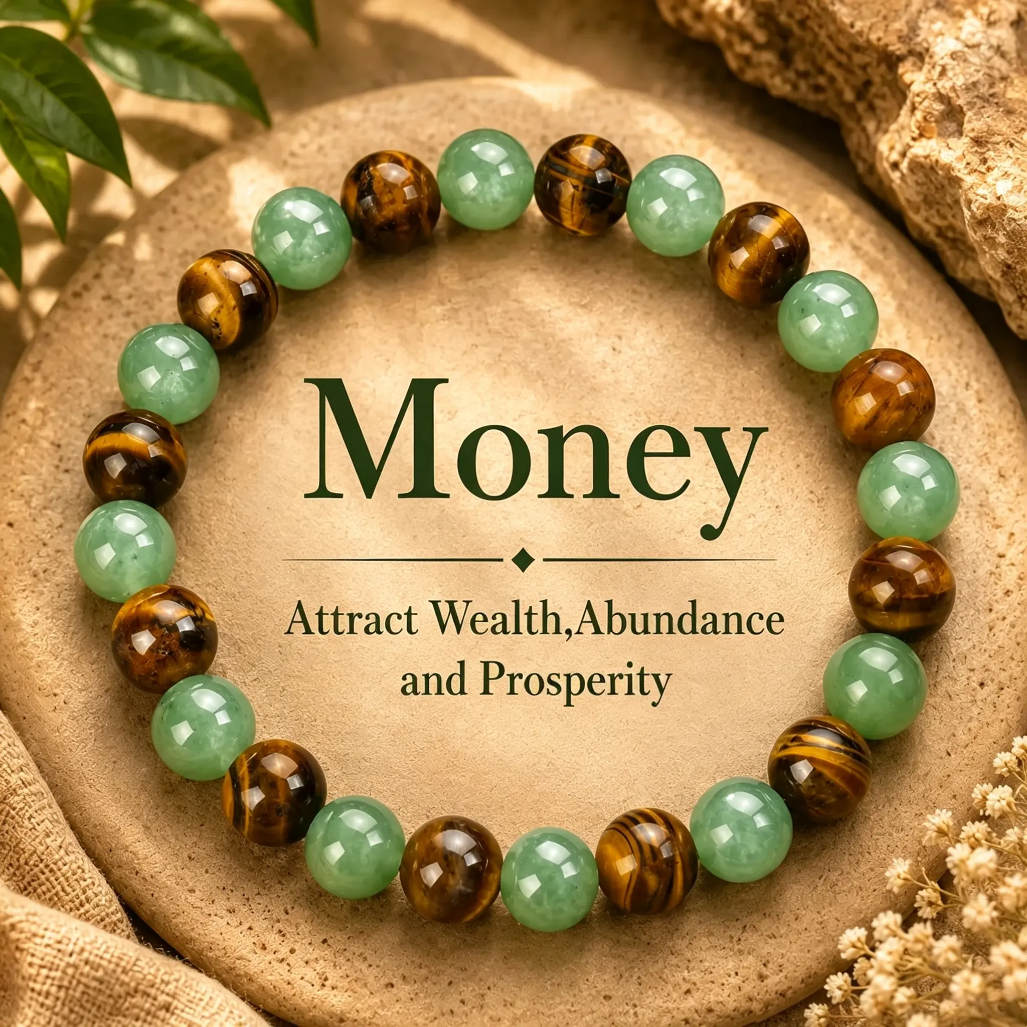 SGGUI 8MM Tiger Eye Green Aventurine Crystal Wealth Bracelet, Elastic Adjustable Unisex Money Attraction Abundance Amulet Jewelry With Calming Healing Energy, Lucky Protection Prosperity Gift For Mom Friend Birthday Anniversary,summerwins