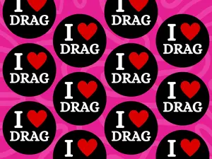 i love drag pinback button – drag is art queer pride pin, pro lgbtqia+ pin, drag queen support button, handmade 1.25 inch badge