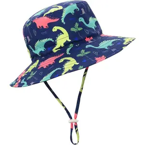 ST-39 Baby Sun Hat UPF 50+ Sun Protective Toddler Bucket Hat Summer Kids Beach Hats Wide Brim Outdoor Play Hat for Boys Girls