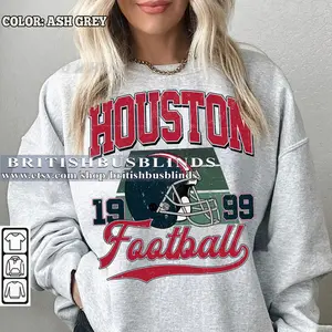 Vintage Style Houston Crewneck Sweatshirt, Houston Sweater, Houston Football Sweatshirt, Sunday Football, Game Days, Football Fans Shirt
