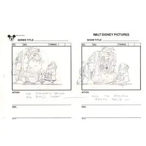 Chip n Dale Rescue Rangers Original Production Animation Storyboard Walt Disney FIRST EPISODE 1988 A142