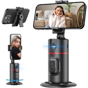 Auto Face Tracking Tripod, No App, Smart Shooting Phone Holder with Remote, 360° Rotation Body Phone Camera Mount with Phone Holder Body Smart Tracking Tripod for Vlog/TIK Tok