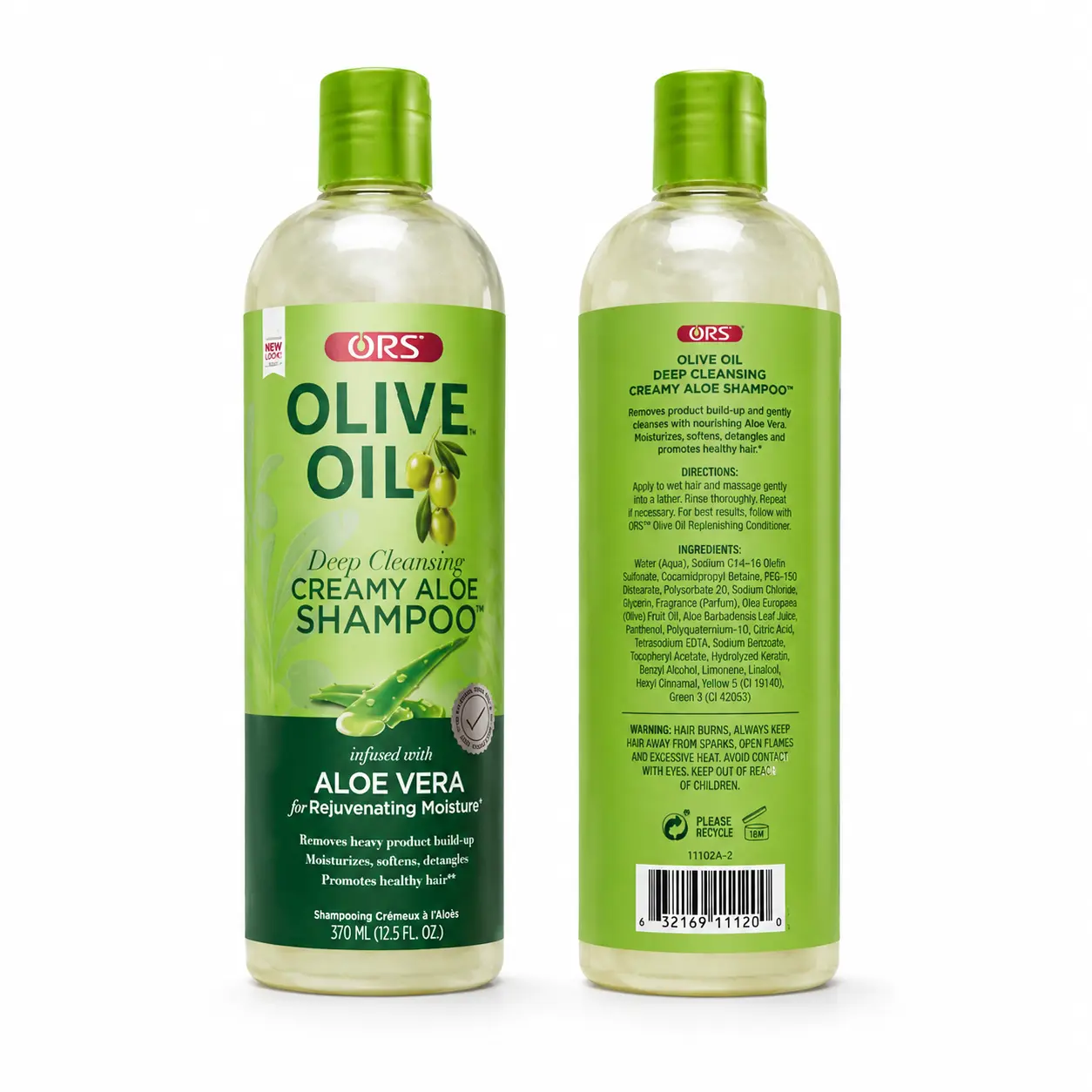 ORS Olive Oil Creamy Aloe Shampoo 12.5oz, Infused With Aloe Vera & Olive Oil Deep Cleansing Shampoo Removes Product Build-Up, Hydrates Dry Curly Coily Natural Textured Hair For Soft Shiny Locks