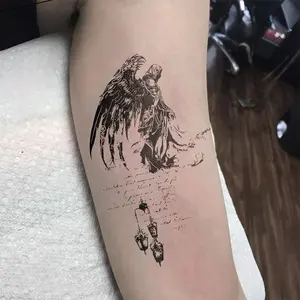 1pcs Retro Fallen Angel Herbal Juice Tattoo Sticker Sexy Hot Girl Arm Temporary Tattoo Waterproof Durable Fake Tattoo for Men and Women Party Gift Y2K