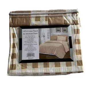 American Linen 100% Cotton Touch Queen Sheet Set - 6 Piece Set Includes Flat Sheet, Fitted Sheet, Pillowcases, and Comforter Cover