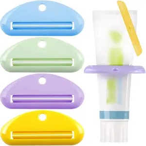 4Pcs Toothpaste Squeezer,Plastic Toothpaste Tube Squeezer Toothpaste Dispenser Hanging Toothpaste Clip Toothpaste Holder for Bathroom,Suitable for Toothpaste Cream Cosmetics and Paint(Colorful)