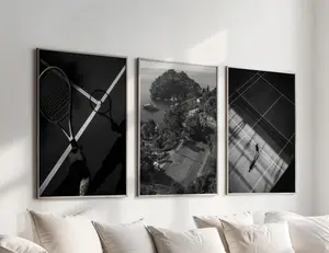 Vintage Tennis Wall Art Set of 3 Old Money Prints Fashion Posters Tennis Wall Decor Trendy Sports Poster Vogue Style Wall Art Tennis Prints