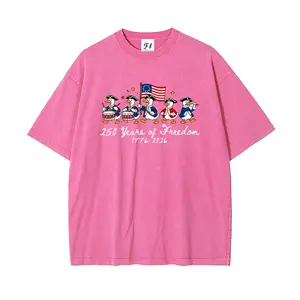 Goose Band 250 Anniversary Independence Day S~5XL Oversize Unisex Washed T-Shirt for Women and Men's Unisex Fit Batik Cotton Oversize Streetwear Menswear  Super Soft Pre-Shrunk