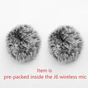 Caiordofficial Windscreen for J6 Wireless Microphone Deadcat Furry Cover 2-Pack Pop Filter Accessory Audio Smartphone Protection