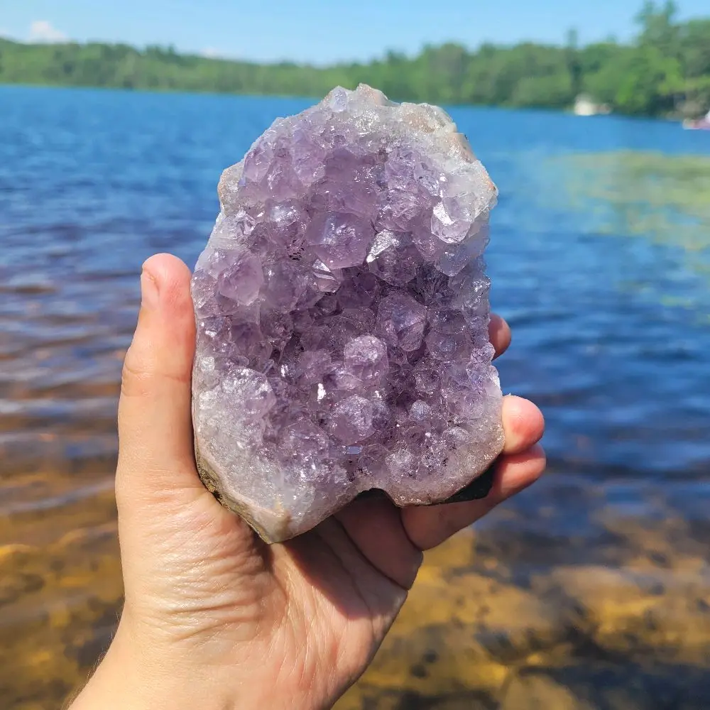 xl amethyst self standing cluster