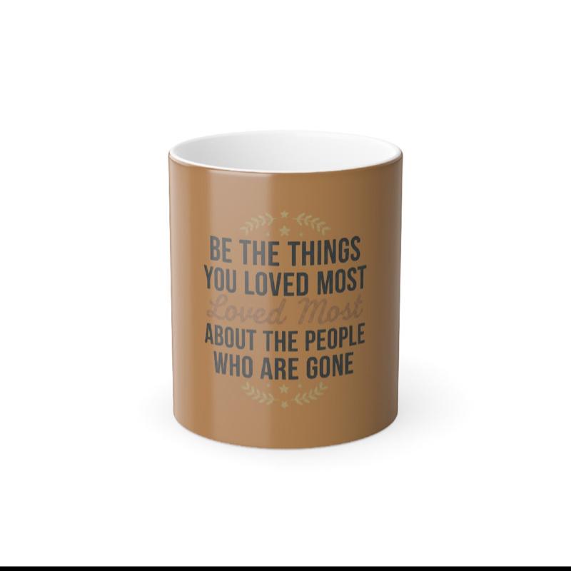 Color Changing Mug - Brown and White Design with Black Handle