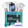 UV Resin Jewelry Making Kit for Beginners, LET'S RESIN 300+ Pcs with UV Lamp & Electric Drill, Clear, Black & White Resin for DIY Bag Charms, Earrings, Necklaces & Craft Nights