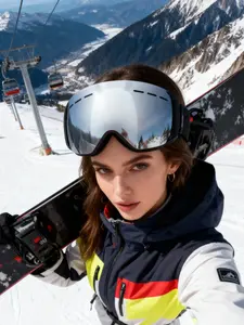 Double Layer Anti-fog Ski Goggles, Winter Safety Protective Goggles, Skiing Sunglasses, Suitable for Skiing Snow Sports
