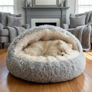 Upgraded Thickened Semi-Enclosed Shell-Shaped Dog Bed Suitable for Winter Warmth - Soft Pet Nest Suitable for Small/Medium/Doghouses, Cozy Round Bed for Pomeranians, Chihuahuas & Shih Tzus
