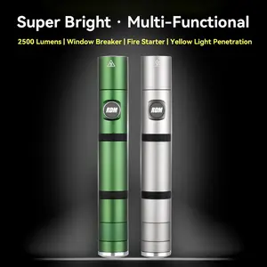 Novupow Rechargeable EDC Multifunctional Flashlight, 2500-Lumen Small Flashlight With 5-Level Adjustment,Glass Breaker, Usb-C Flashlight For Working, Home And Emergency,Gift For Men