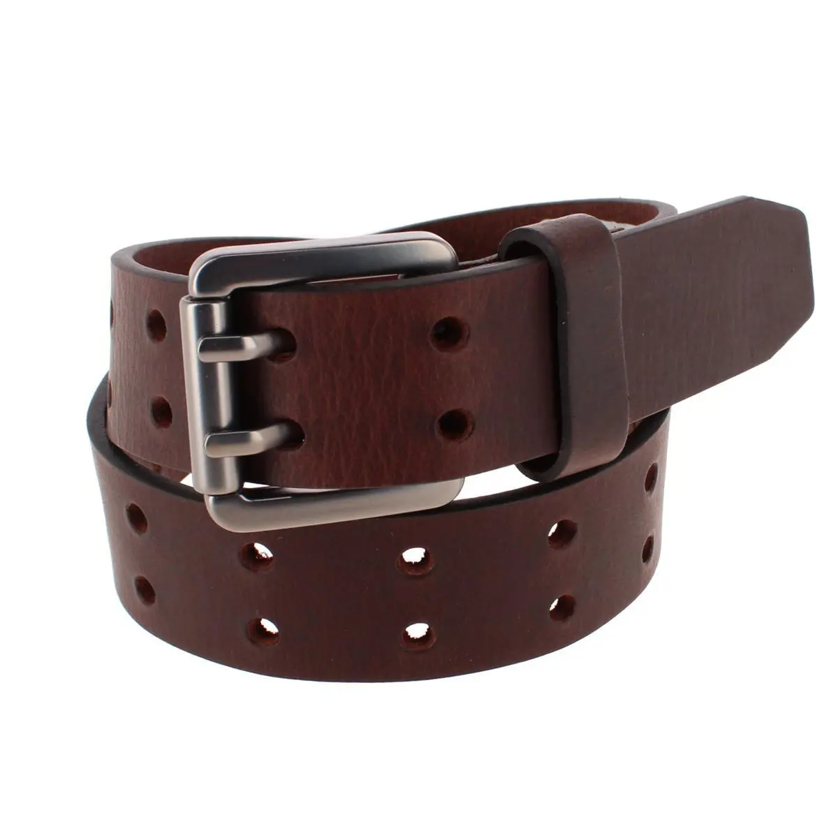 Wrangler Boy's Milled Buffalo Leather Double Hole Roller Buckle Belt, Casual And Jean Belts