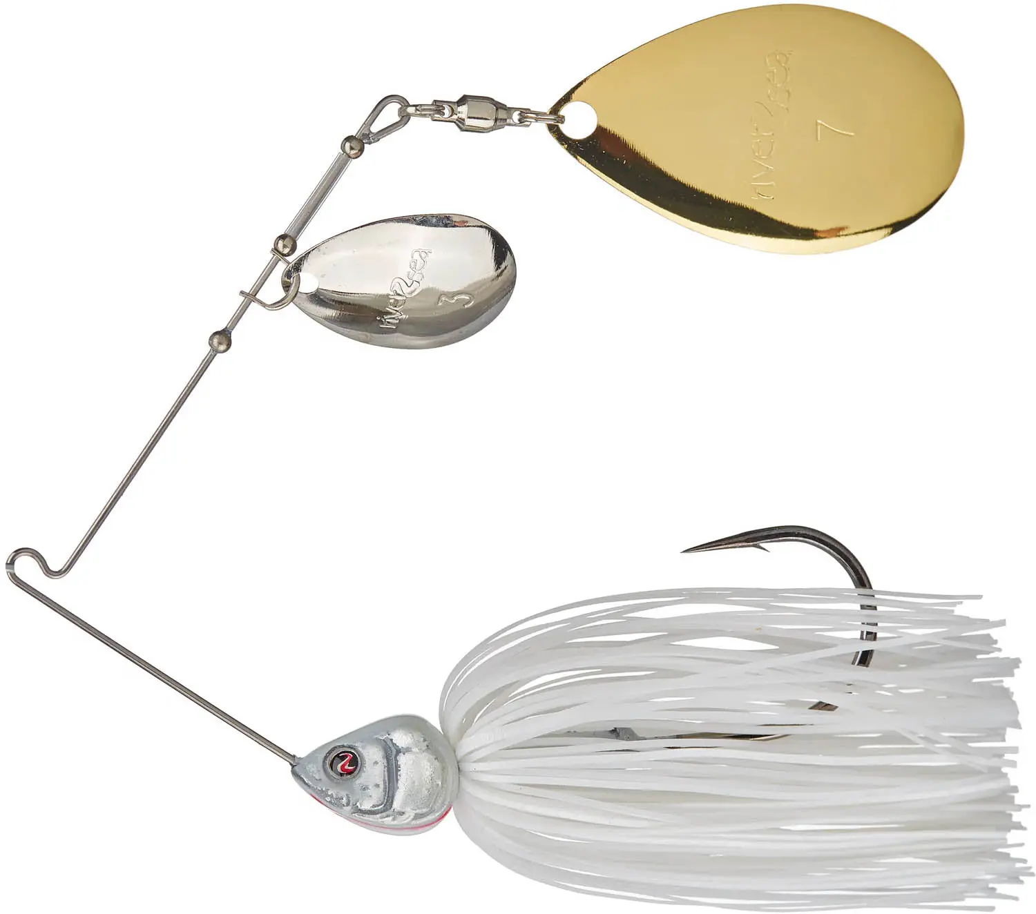 River2Sea Ish Monroe Bling Spinnerbait - 1/2 oz, 3/8 oz, Custom 'Liquid Chrome' Paint Job, Double Willow Blades, Attracts the Right Kind of Bites for Colorado, Indiana Fishing