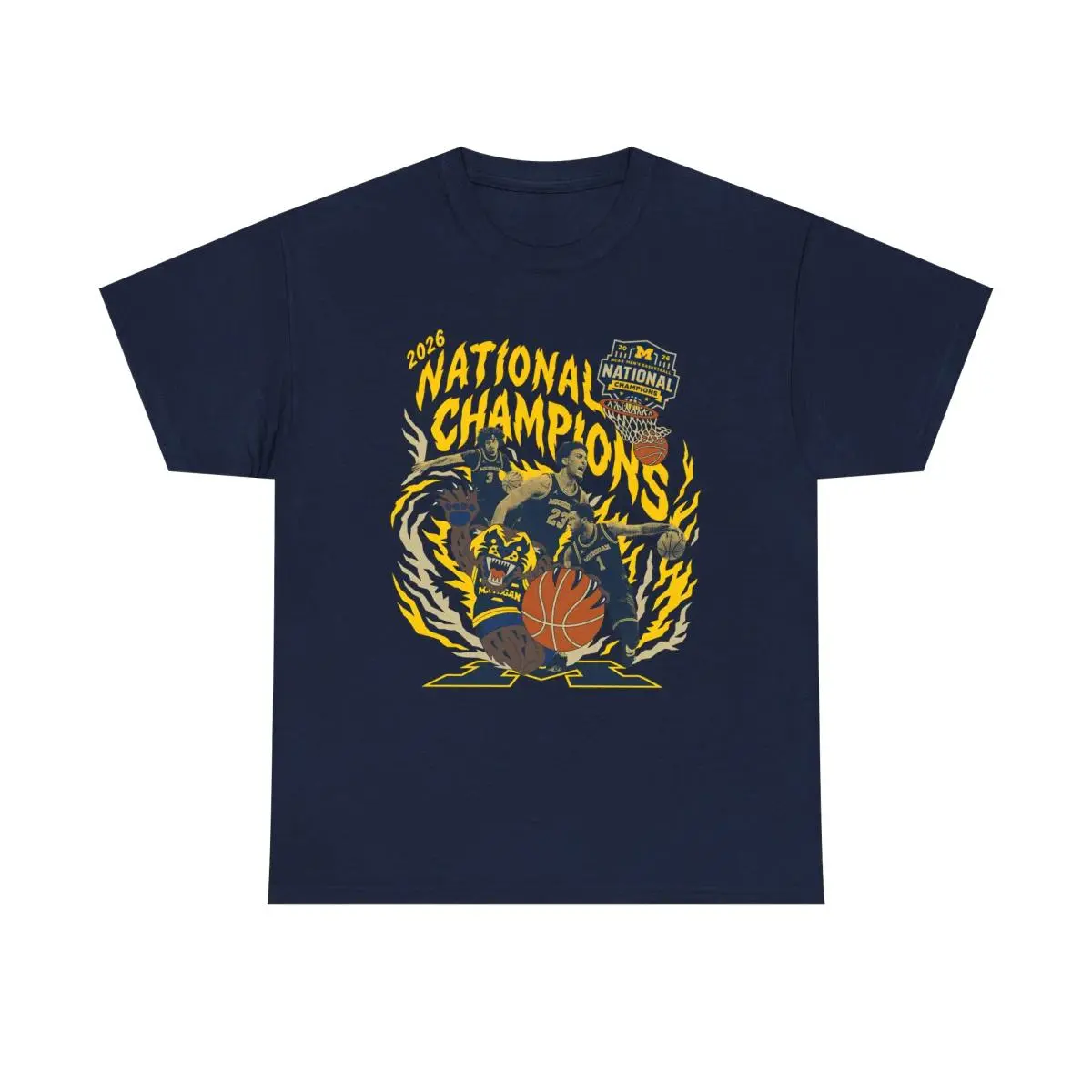 2026 National Champions Michigan Basketball T-Shirt Sweatshirt Hoodie Cozy Cotton-Poly Blend All Seasons Classic Fit & All-Comfort Hoodie and Sweatshirt for Men & Women