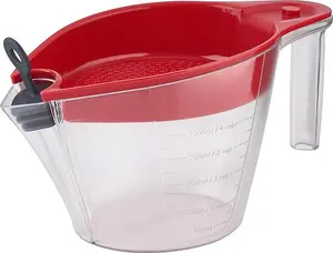 Fat Separator, Medium, Clear & Grey,kitchen tool Strainer Utensils Bpa