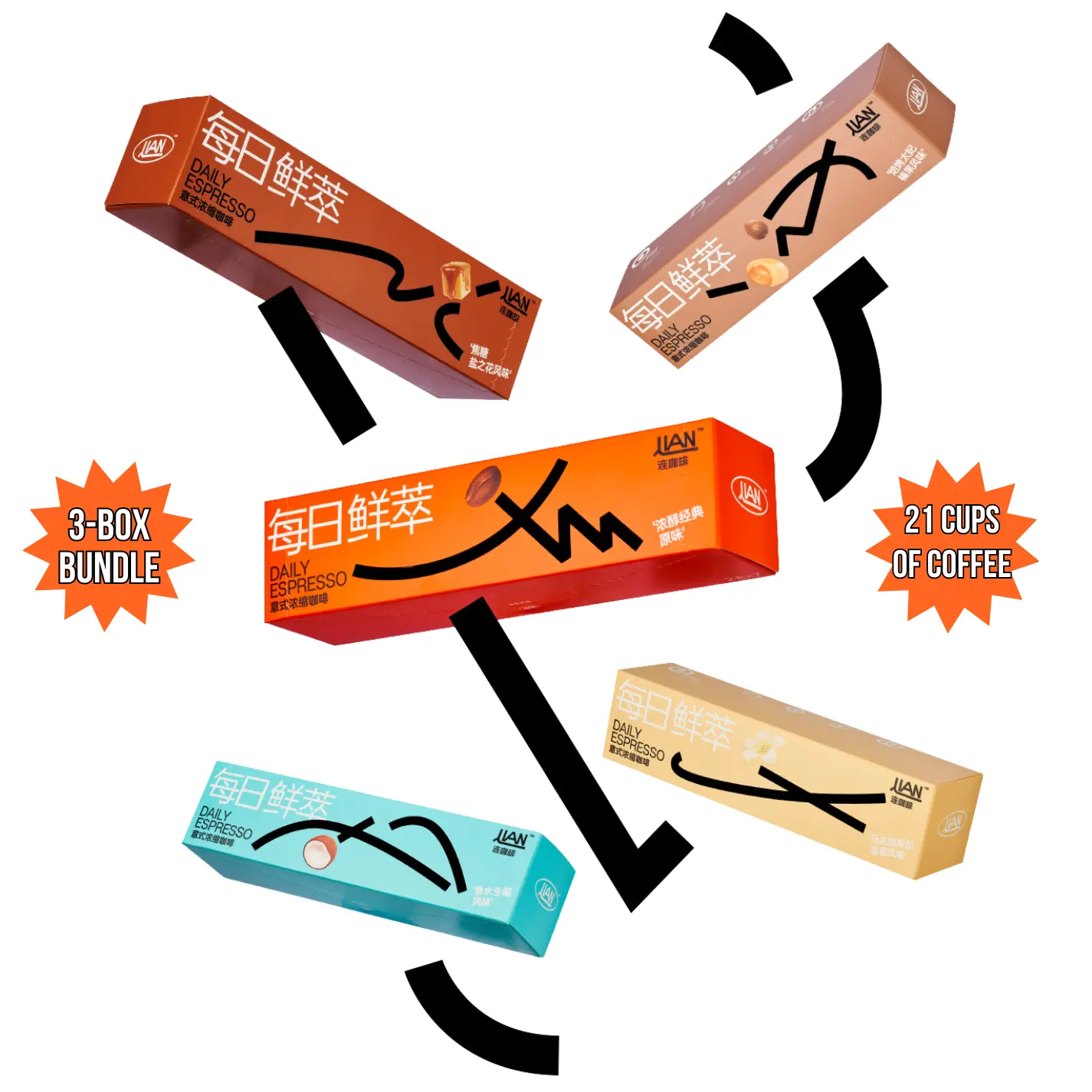 【Buy 2 Get 1 Free-Live Stream Only】Lian Coffee, Robusta Instant Coffee Capsules, 0% Sugar & 0% Fat, 1 Box - 0.49 oz (14 g), 100% Imported Coffee Beans Beverage