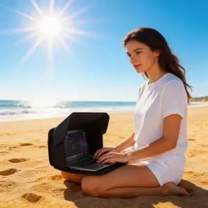 16 Inch Laptop Sun Hood Bag 2-in-1 Portable Carrying Case with Sunshade for Anti-Glare Privacy Protection Waterproof Sleeve for Remote Workers Travel Outdoor 2026 Upgraded Lightweight Organiser