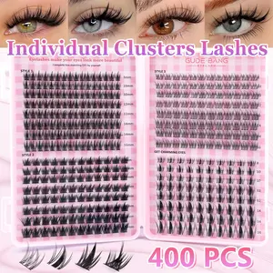400pcs Dense & Natural Style DIY Eyelash Extensions, Professional & Beginner Friendly, Easy Home Use, Suitable for Beginners