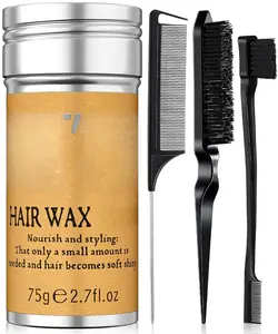 Slick Back Hair Brush Set – Includes Hair Wax Stick, Edge Brush, Rat Tail Comb, Bristle & Smoothing Brushes, Hair Bun Tools – Complete Styling Kit for Women