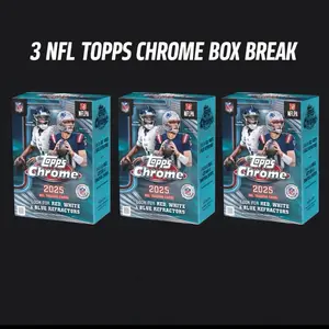 2025-2026 (3) NFL TOPPS CHROME VALUE BOX BREAK PICK YOU TEAM BREAK 43 Sports Trading Cards Collectible Trading Cards