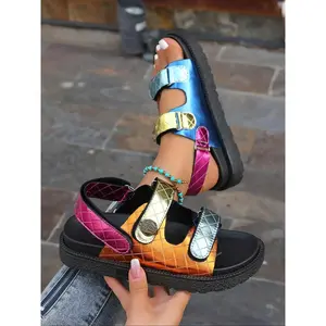 Fashionable Colorful Peep Toe Sandals, Casual Comfortable Strap Sandals for Summer, Trendy All-match Trending Sandals for Women, Footwear(Sheets)